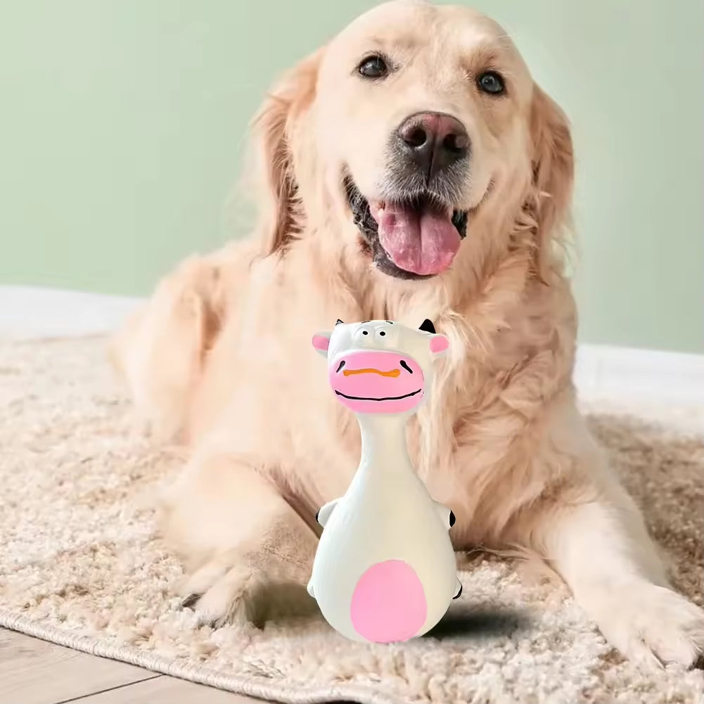4pcs Cute Latex Dog Chew Toys With Sound, Interactive Biting Toys For